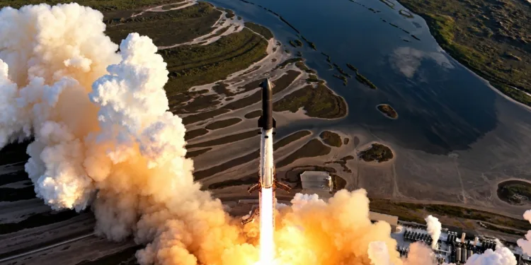 Captura del despegue del vuelo 14 del Starship. Crédito: SpaceX