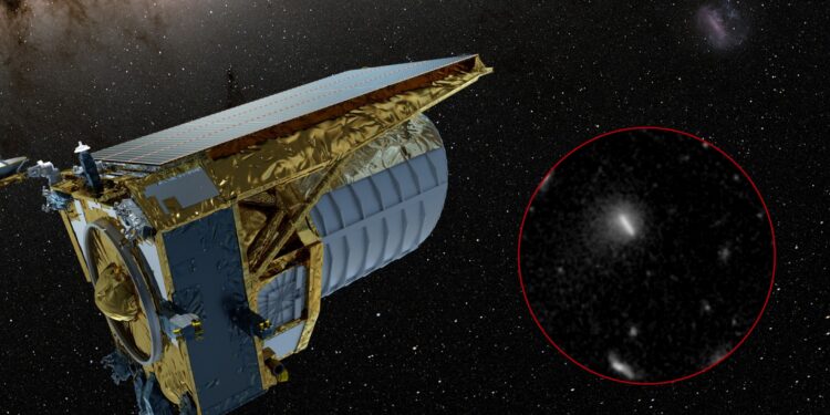 El telescopio espacial Euclid observaba galaxias lejanas para estudiar la materia oscura cuando descubrió al cometa C/2026 S1. Crédito: Agencia Espacial Europea (ESA).