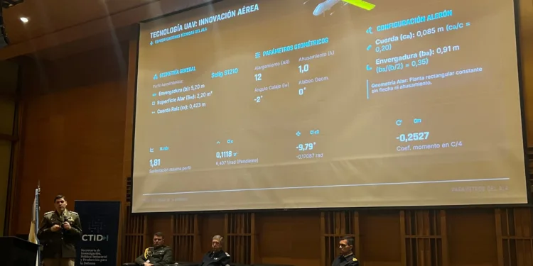 En la octava Jornada de Ciencia, Tecnología e Innovación para la Defensa (CTID+I), el capitán Juan Manuel Terán, de la Dirección General de Investigación y Desarrollo del Ejército Argentino, explicó cómo se diseña un dron de ala fija a partir de los requisitos de una misión.