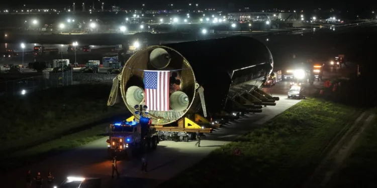 El primer Starship en regresar a su sitio de lanzamiento, el viaje del Ship 40 lo llevó a través del aire, el espacio y el mar. Crédito: SpaceX