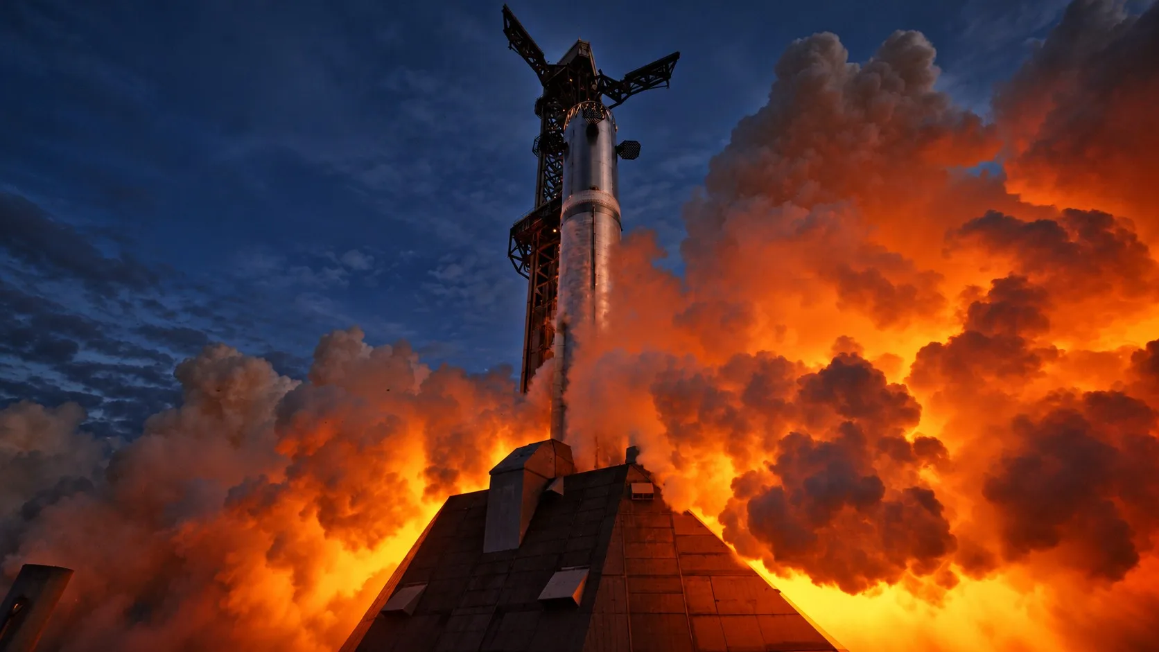 SpaceX encendió los 33 motores de Super Heavy en una prueba del propulsor que utilizará en el próximo vuelo de Starship.