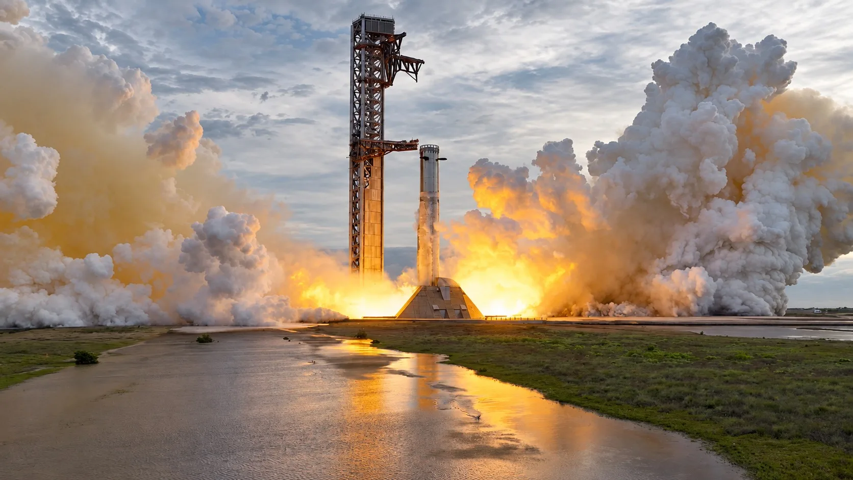SpaceX encendió los 33 motores de Super Heavy en una prueba del propulsor que utilizará en el próximo vuelo de Starship.
