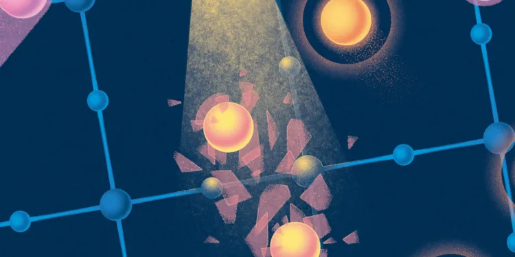 Un experimento observó cómo dos estados electrónicos compiten dentro de un material capaz de conducir electricidad sin resistencia. Crédito: Flatiron Institute.