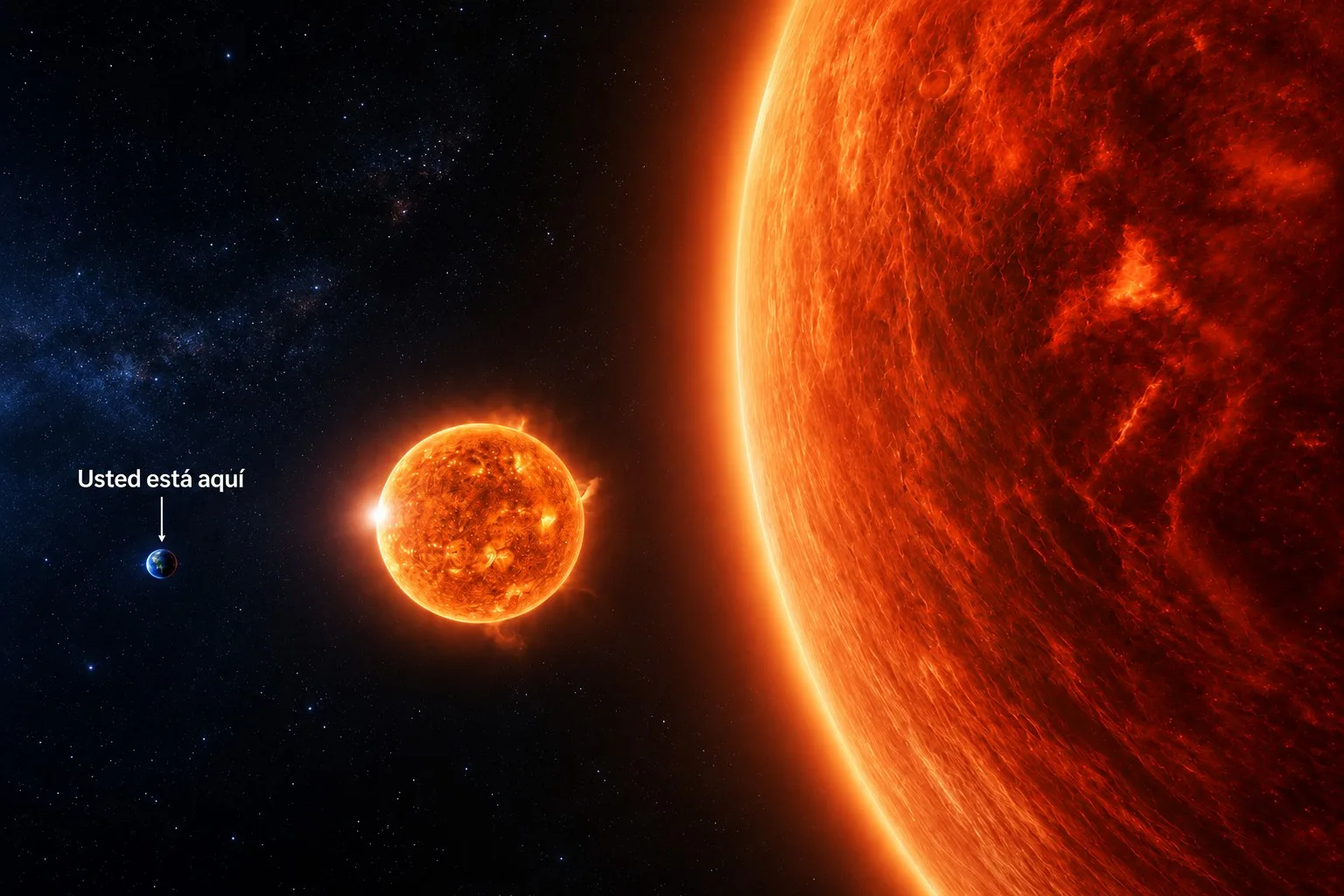 Así de pequeños somos y así de grande es el universo observable: 93.000 millones de años luz de diámetro.
