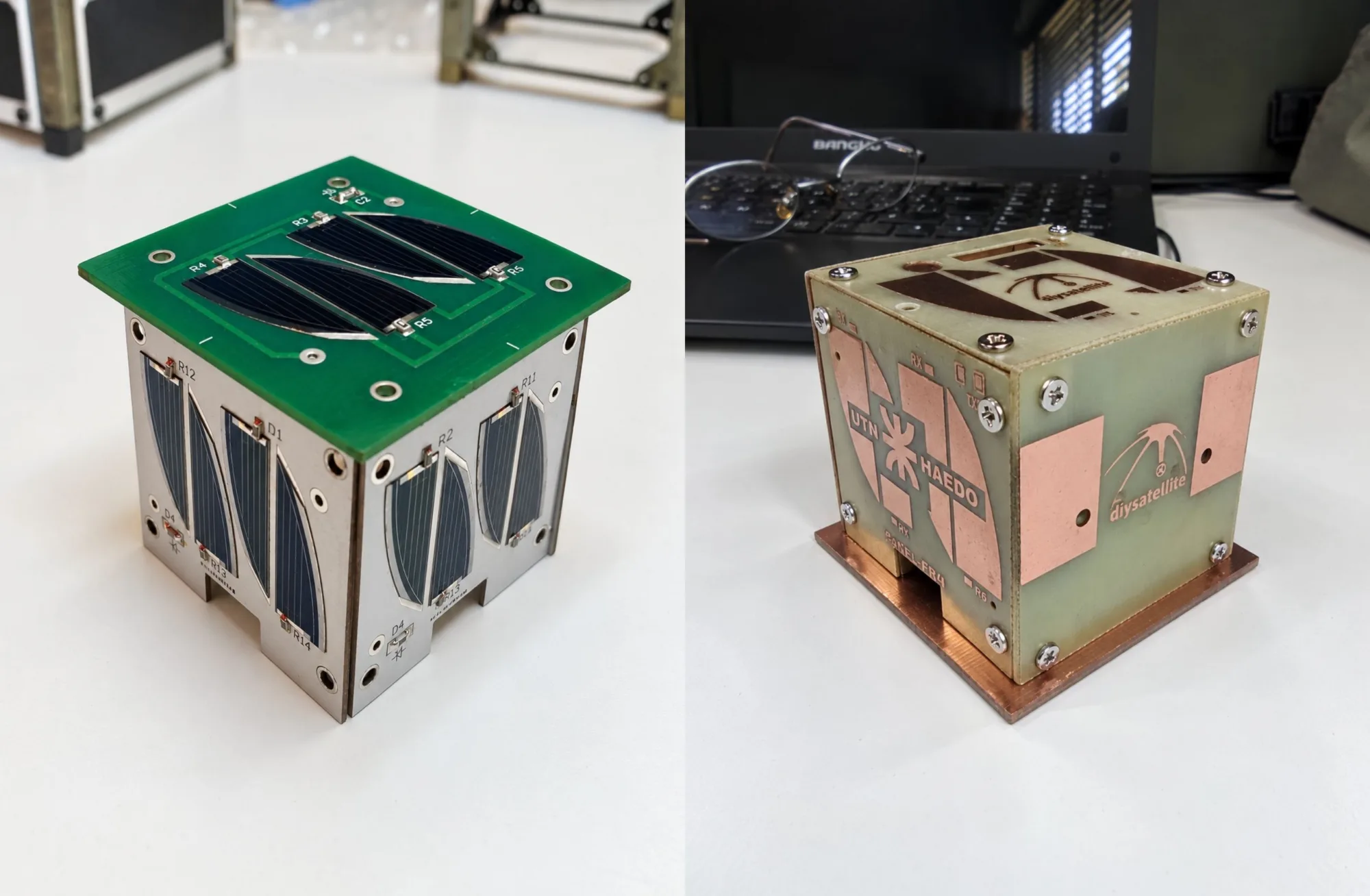 Imágenes del modelo de prueba del UTN FRH–DIY 1, el primer PocketQube de la UTN FRH.